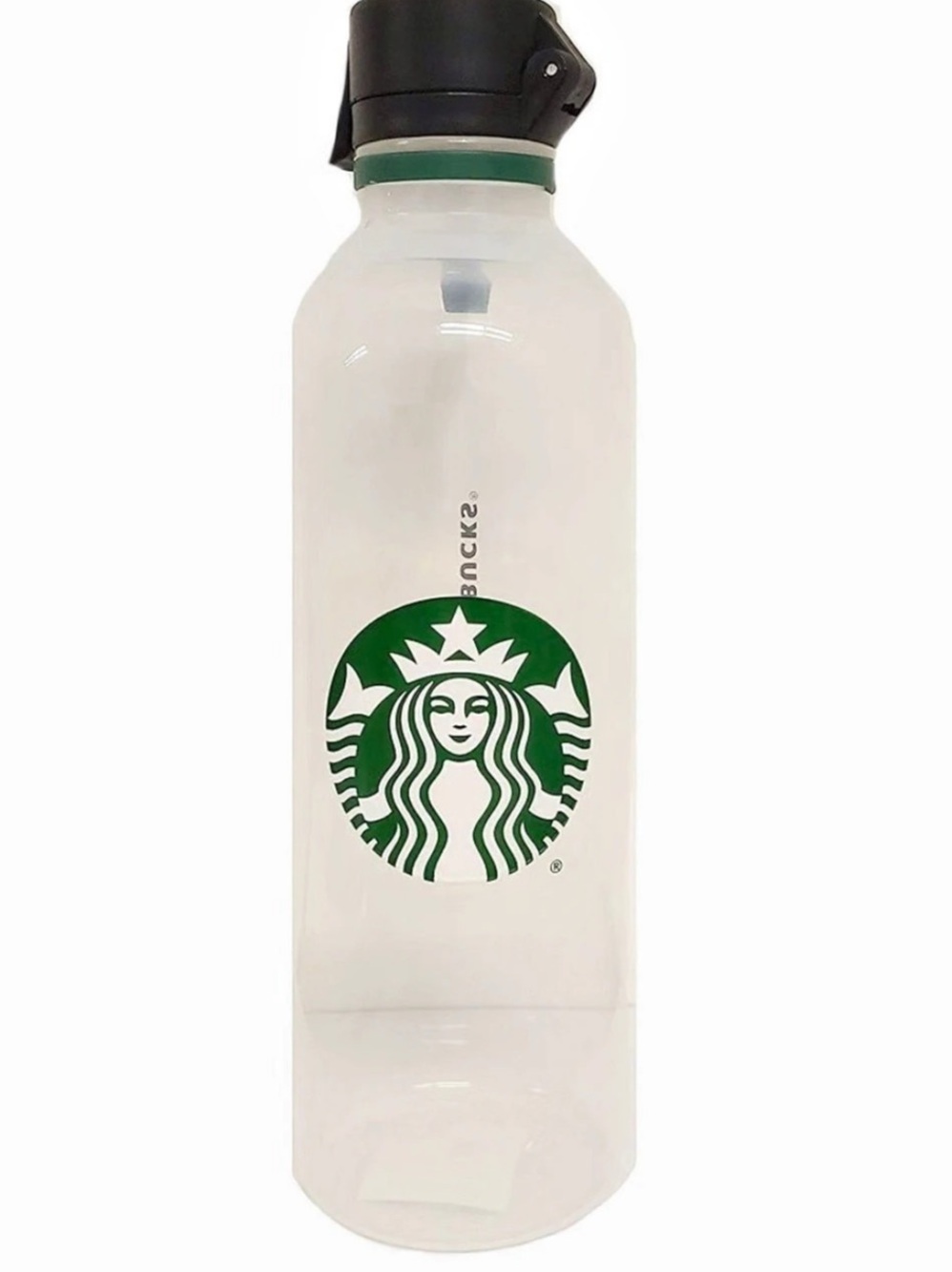 Starbucks Siren Logo Clear Plastic Water Bottle White & Green